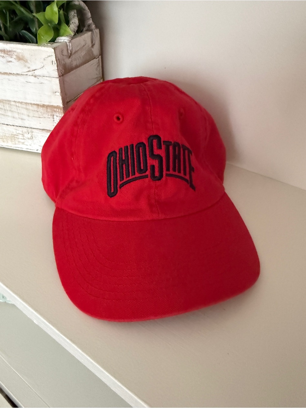 Ohio State Buckeyes Fan 1 Red Adjustable Baseball Cap Embroidered OSU Hat